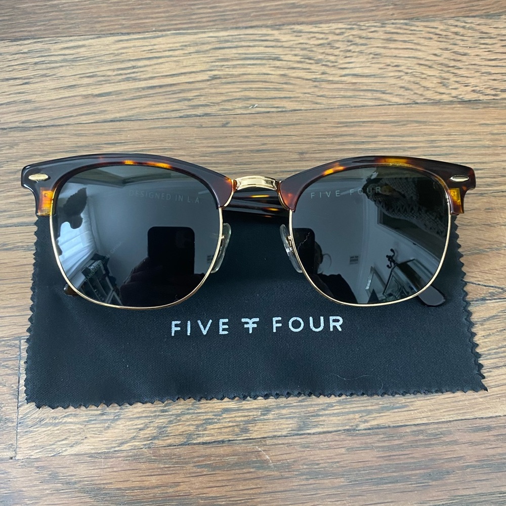 Five Four Half Horn Rim Tortoise Sunglasses Vintage Inspired Unisex